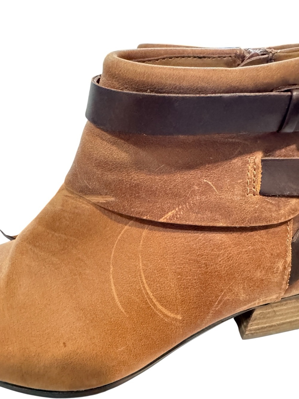 Clarks Collection Brown Leather Ankle Boots Buckle Strap Zip Booties Size 10 - Picture 10 of 15
